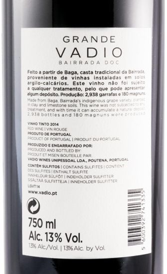2014 Grande Vadio Baga Vinhas Velhas tinto