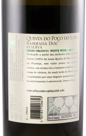 2017 Quinta do Poço do Lobo Arinto Reserva branco