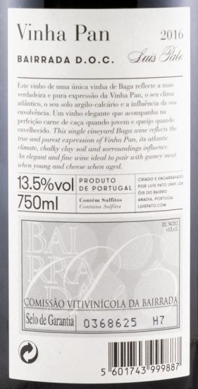 2016 Luís Pato Vinha Pan tinto