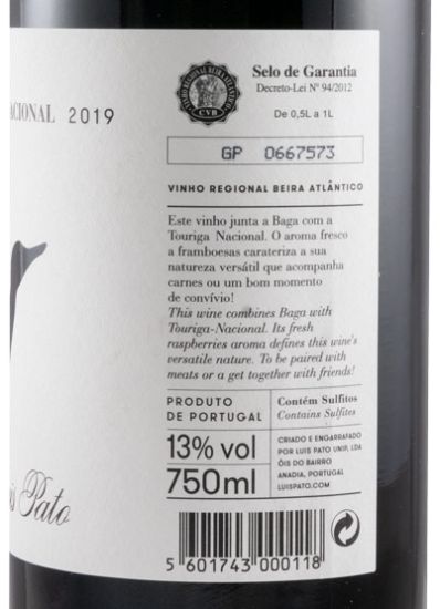 2019 Luís Pato Baga & Touriga Nacional tinto