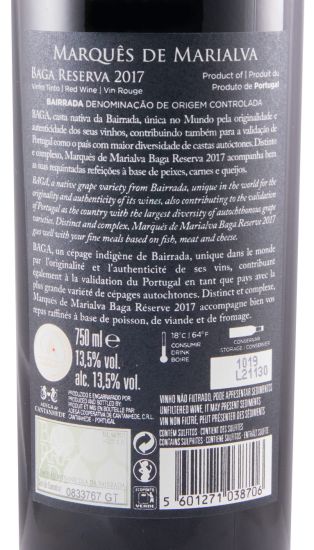 2017 Marquês de Marialva Baga Reserva red