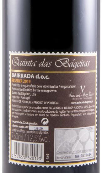 2019 Quinta das Bágeiras Reserva tinto