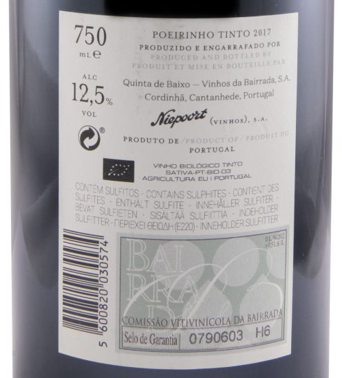 2017 Niepoort Quinta de Baixo Poeirinho Baga organic red