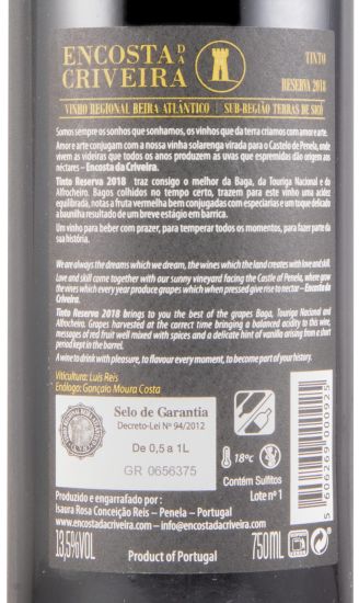2018 Encosta da Criveira Reserva red