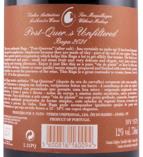 2021 Filipa Pato Post-Quercus Baga biológico tinto