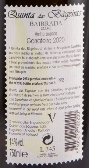 2020 Quinta das Bágeiras Garrafeira white