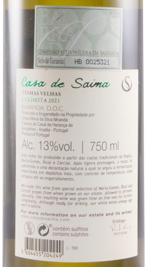 2021 Casa de Saima Vinhas Velhas branco