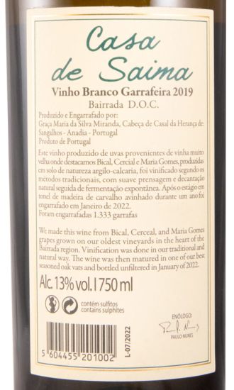 2019 Casa de Saima Garrafeira white