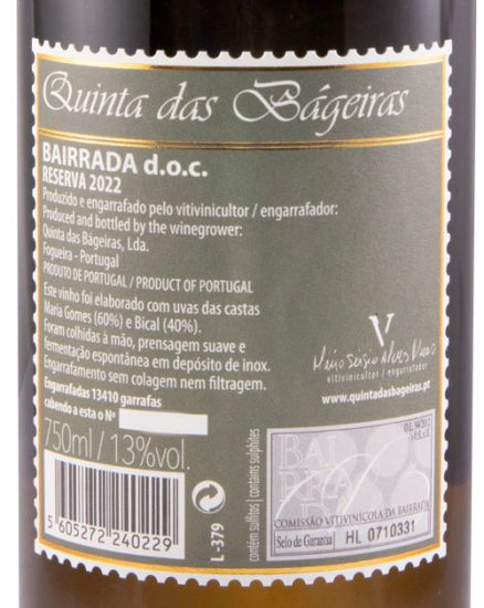 2022 Quinta das Bágeiras Reserva white