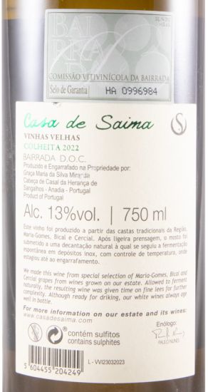 2022 Casa de Saima Vinhas Velhas white