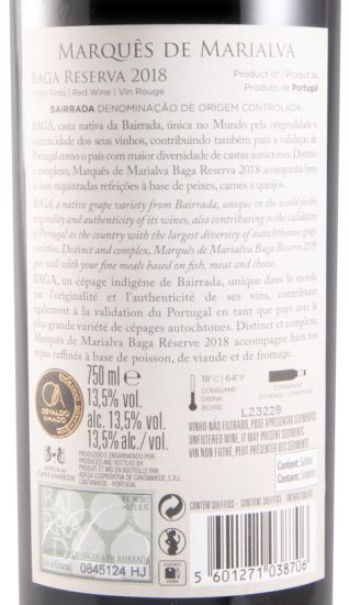 2018 Marquês de Marialva Baga Reserva red