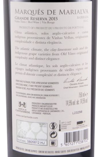 2015 Marquês de Marialva Grande Reserva tinto
