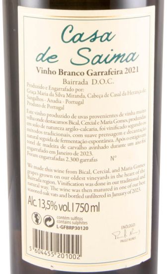 2021 Casa de Saima Garrafeira branco