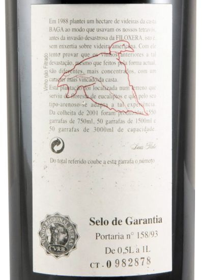 2001 Luís Pato Quinta do Ribeirinho Pé Franco tinto