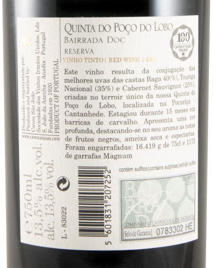 2019 Quinta do Poço do Lobo Reserva tinto
