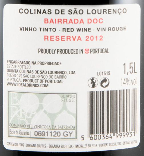 2012 Colinas Reserva red 1.5L