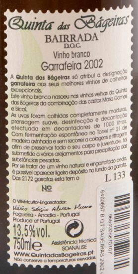 2002 Quinta das Bágeiras Garrafeira white