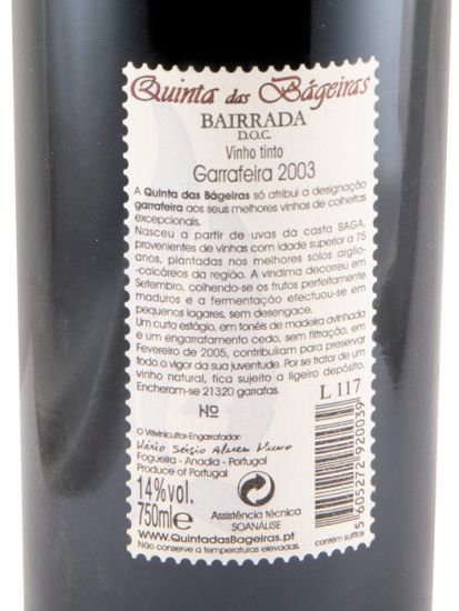 2003 Quinta das Bágeiras Garrafeira tinto