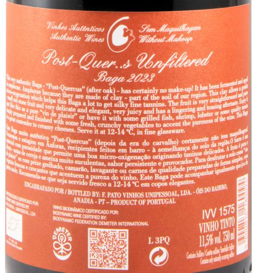 2023 Filipa Pato Post-Quercus Baga red