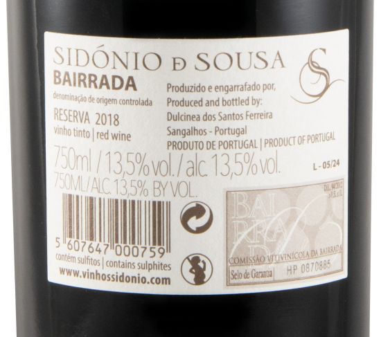 2018 Sidónio de Sousa Reserva red