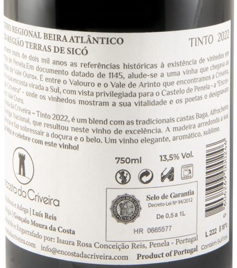 2022 Encosta da Criveira Valouro red