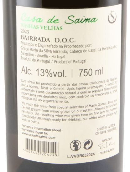 2023 Casa de Saima Vinhas Velhas branco