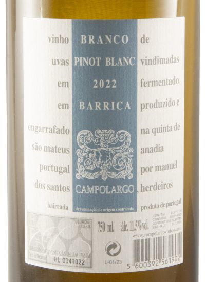 2022 Campolargo Pinot Blanc branco