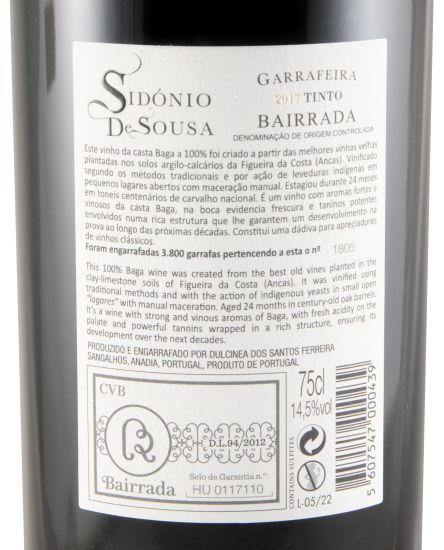 2017 Sidónio de Sousa Garrafeira tinto