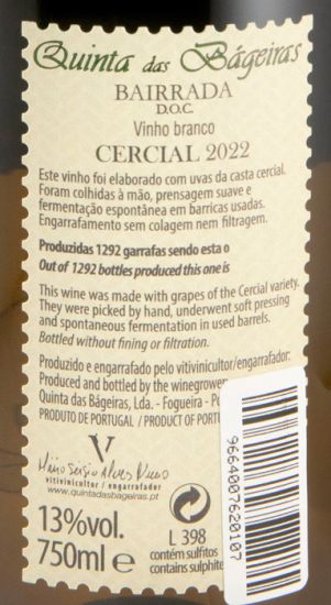 2022 Quinta das Bágeiras Cercial branco