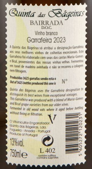 2023 Quinta das Bágeiras Garrafeira branco