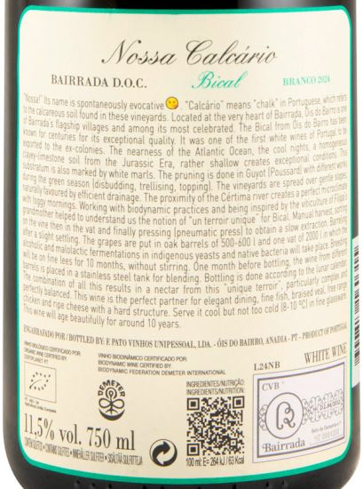 2024 Filipa Pato Nossa Calcário organic white