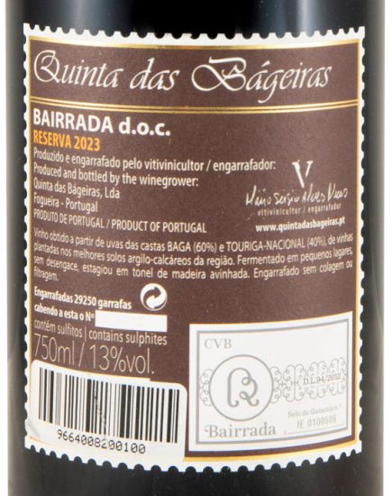 2023 Quinta das Bágeiras Reserva tinto