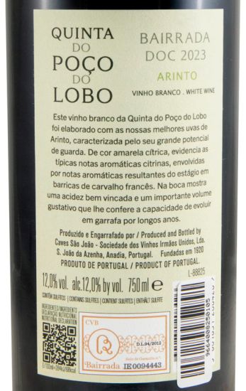 2023 Quinta do Poço do Lobo Reserva white