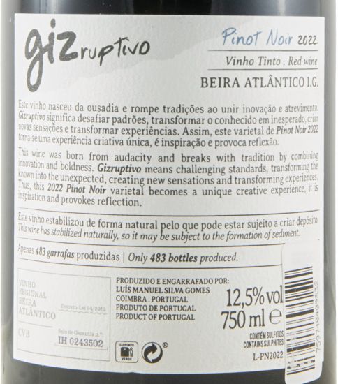 2022 Gizruptivo Pinot Noir tinto