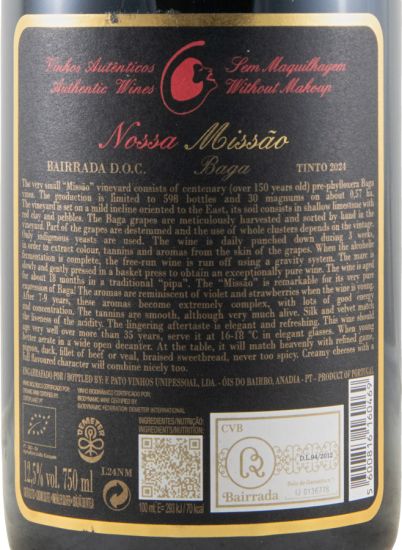 2024 Filipa Pato Nossa Missão biológico tinto