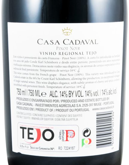 2016 Casa Cadaval Pinot Noir tinto