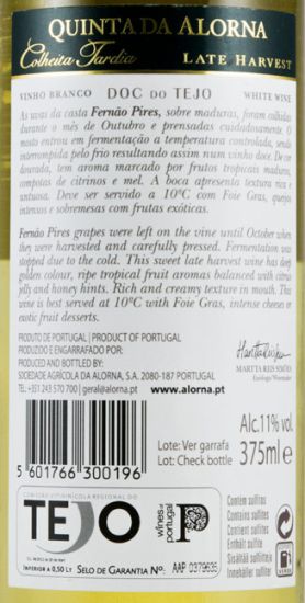 2015 Quinta da Alorna Late Harvest white 37.5cl
