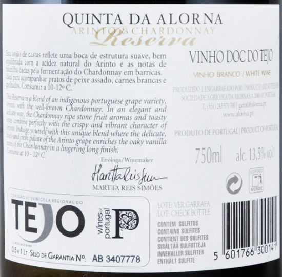 2017 Quinta da Alorna Arinto & Chardonnay white