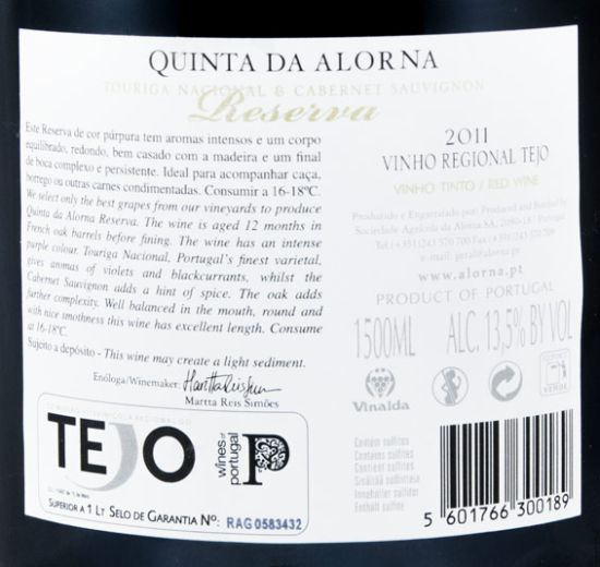 2011 Quinta da Alorna Reserva red 1.5L
