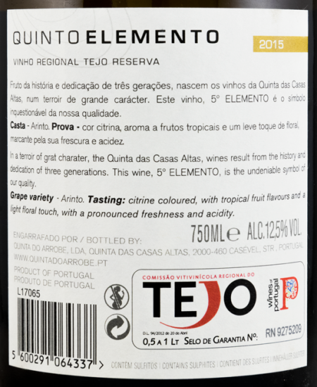 2014 Quinto Elemento Arinto Reserva branco