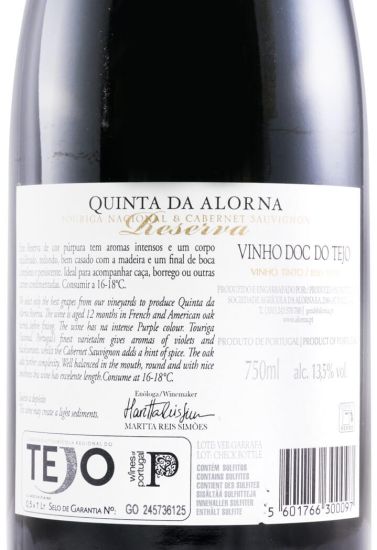 2016 Quinta da Alorna Reserva Touriga + Cabernet tinto