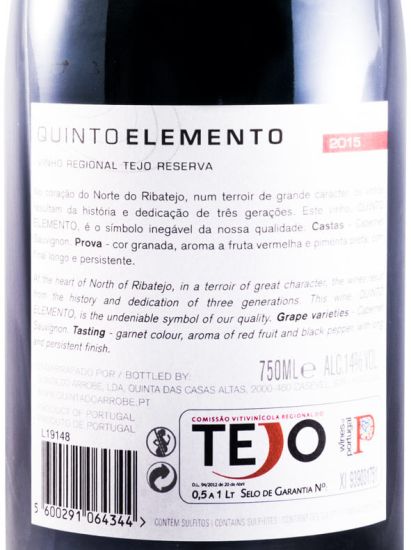 2015 Quinto Elemento Cabernet Sauvignon Reserva red