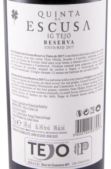 2017 Quinta da Escusa Reserva tinto
