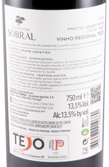 2020 Encosta do Sobral Preto Martinho Special Edition red