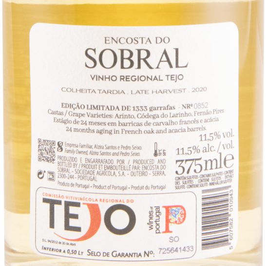 2020 Encosta do Sobral Late Harvest white 37.5cl