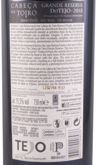 2018 Cabeça de Toiro Alicante Bouschet Reserva Privada tinto
