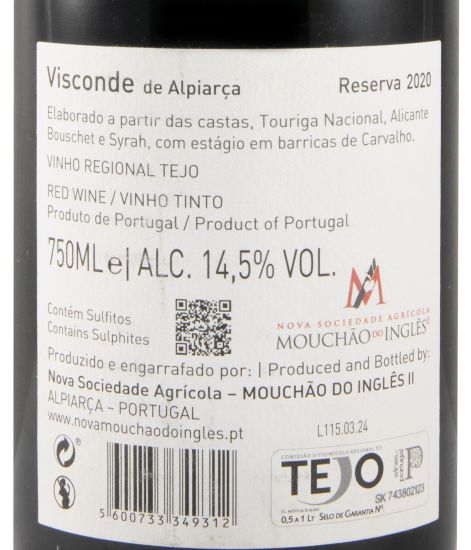 2020 Visconde de Alpiarça Reserva red