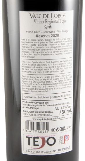 2020 Vale de Lobos Syrah Reserva tinto