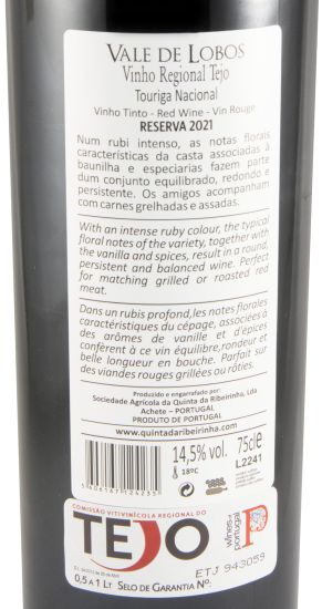 2021 Vale de Lobos Touriga Nacional Reserva tinto