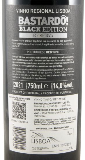 2021 Bastardô! Black Edition Reserva red